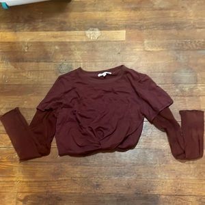Jolt maroon long sleeve mesh shirt Size:L